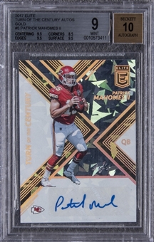 2017 Elite "Turn of the Century Autos" Gold #5 Patrick Mahomes Signed Rookie Card (#1/1) – BGS MINT 9/BGS 10